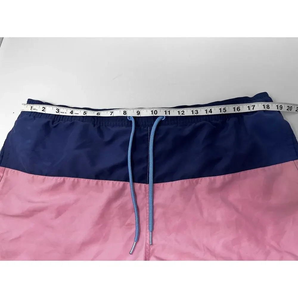 Vineyard Vines Men's Pink and Blue w/Nylon Mesh Swim Trunks size Large Pre-Owned